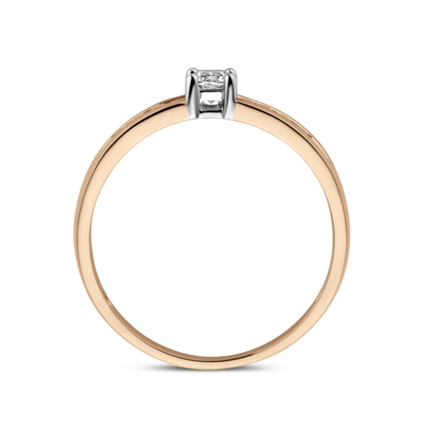 ring zirkonia 14K bicolor goud rosé/wit - Afbeelding 2