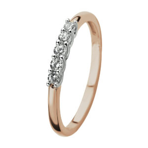 ring zirkonia 14K bicolor goud rosé/wit