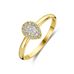 ring zirkonia 14K geelgoud