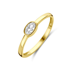 ring zirkonia 14K geelgoud