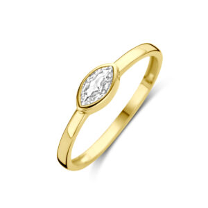 ring zirkonia 14K geelgoud