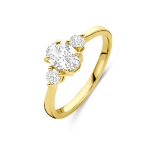 ring zirkonia 14K geelgoud
