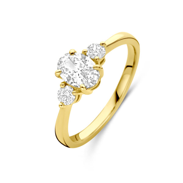 ring zirkonia 14K geelgoud