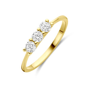 ring zirkonia 14K geelgoud