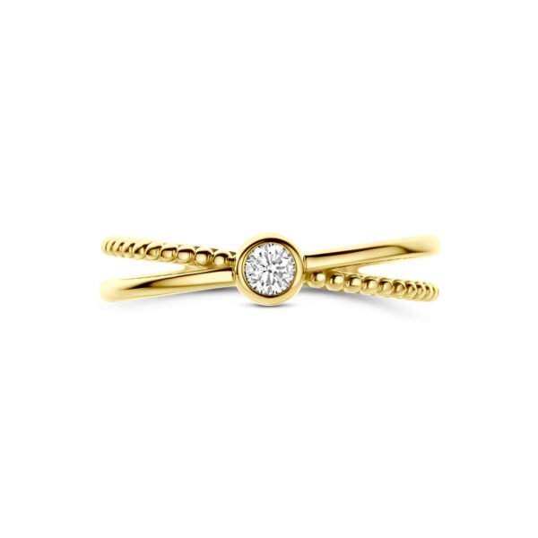 ring zirkonia 14K geelgoud - Afbeelding 4