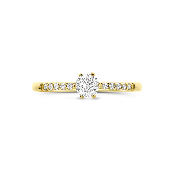 ring zirkonia 14K geelgoud - Afbeelding 4