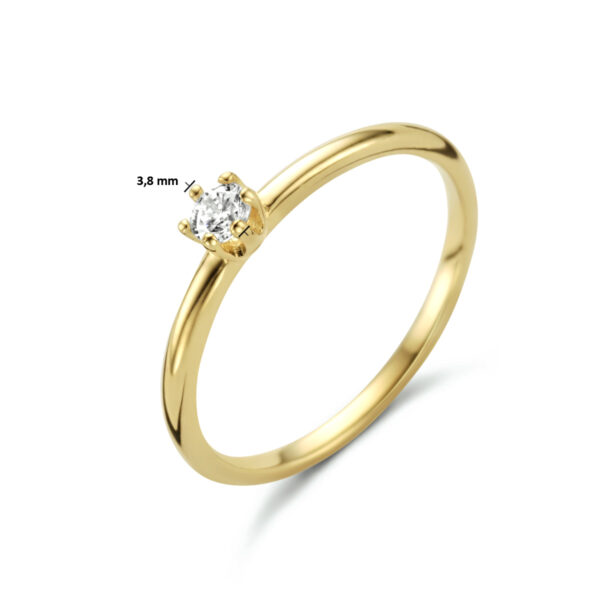 ring zirkonia 14K geelgoud - Afbeelding 4