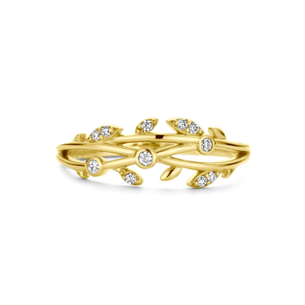 ring zirkonia 14K geelgoud - Afbeelding 4