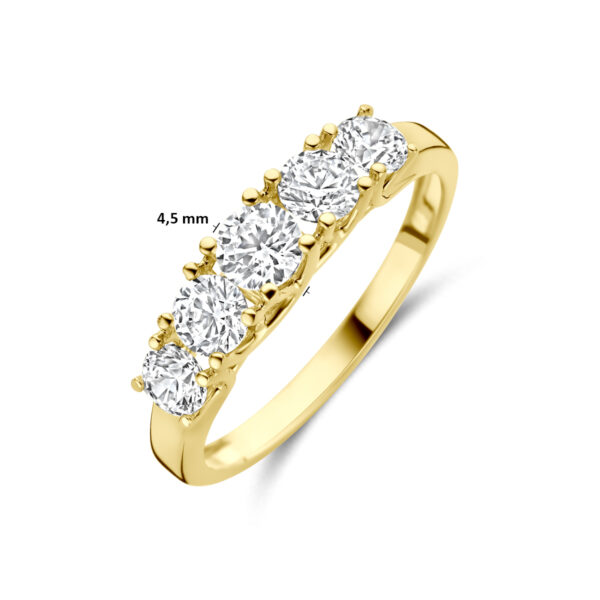ring zirkonia 14K geelgoud - Afbeelding 5