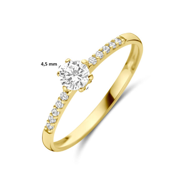 ring zirkonia 14K geelgoud - Afbeelding 5