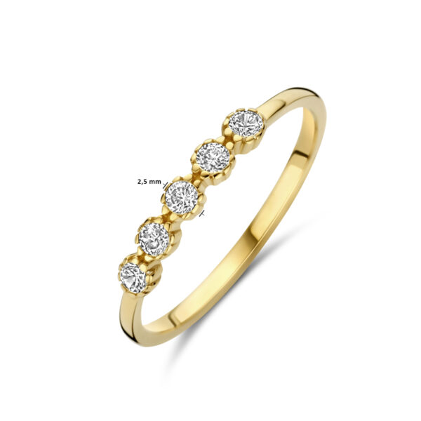 ring zirkonia 14K geelgoud - Afbeelding 5