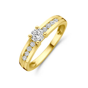 ring zirkonia 14K geelgoud