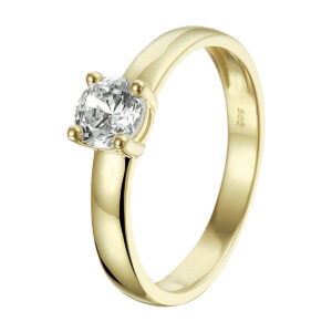 ring zirkonia 14K geelgoud