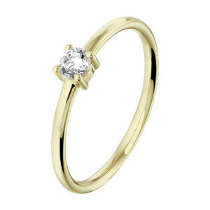 ring zirkonia 14K geelgoud
