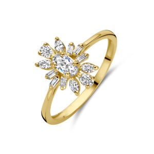 ring zirkonia 14K geelgoud