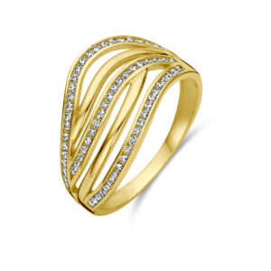 ring zirkonia 14K geelgoud
