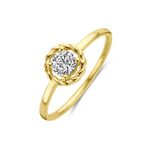 ring zirkonia 14K geelgoud