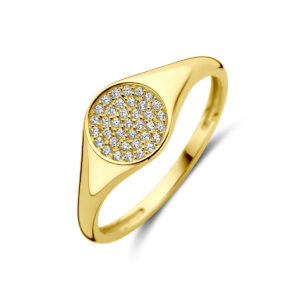 ring zirkonia 14K geelgoud