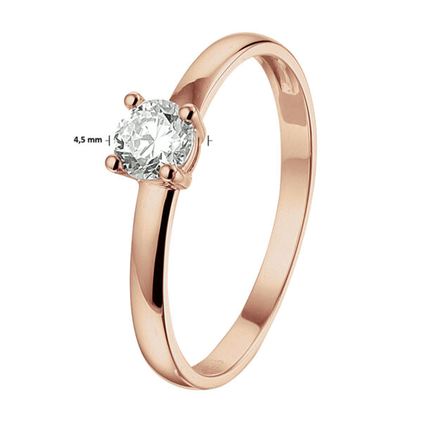 ring zirkonia 14K roségoud - Afbeelding 3