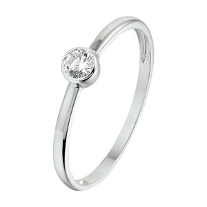 ring zirkonia 14K witgoud