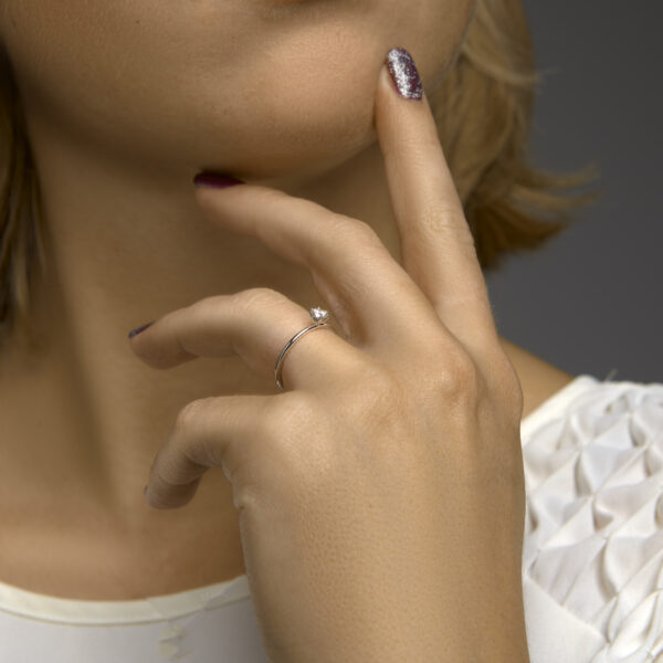 ring zirkonia 14K witgoud met palladium - Afbeelding 2
