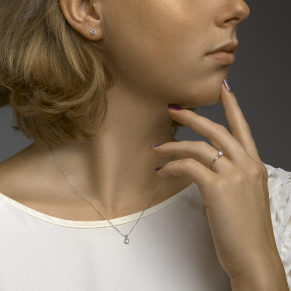 ring zirkonia 14K witgoud met palladium - Afbeelding 3