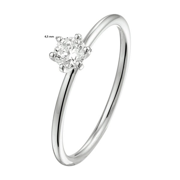 ring zirkonia 14K witgoud met palladium - Afbeelding 4