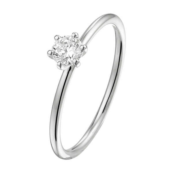 ring zirkonia 14K witgoud met palladium