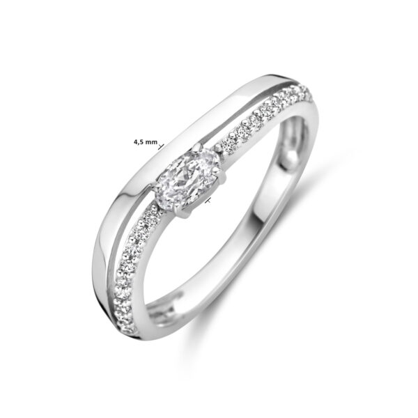 ring zirkonia 4,5 mm zilver gerhodineerd - Afbeelding 4