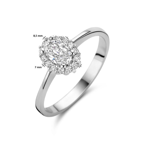 ring zirkonia halo zilver gerhodineerd - Afbeelding 3