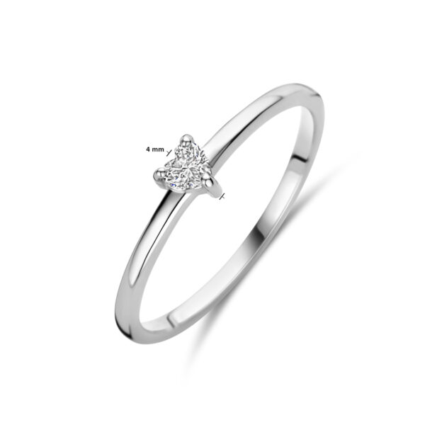 ring zirkonia hartje zilver gerhodineerd - Afbeelding 4