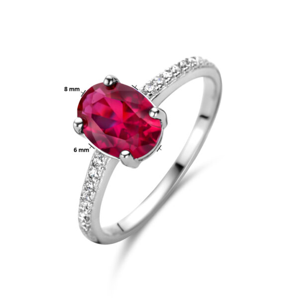 ring zirkonia korund en zirkonia zilver gerhodineerd - Afbeelding 4