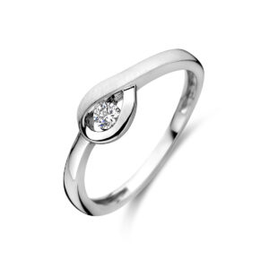 ring zirkonia poli/mat zilver gerhodineerd