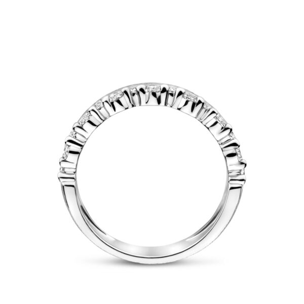 ring zirkonia poli/mat zilver gerhodineerd - Afbeelding 3