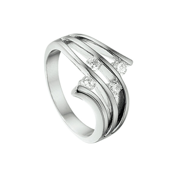 ring zirkonia zilver gerhodineerd - Afbeelding 2