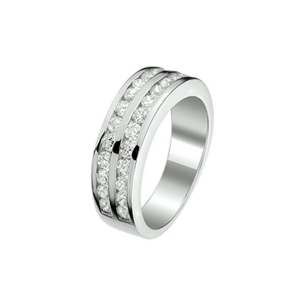 ring zirkonia zilver gerhodineerd - Afbeelding 2