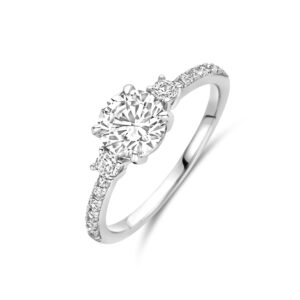 ring zirkonia zilver gerhodineerd