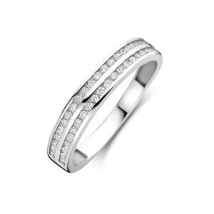 ring zirkonia zilver gerhodineerd