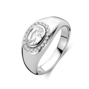 ring zirkonia zilver gerhodineerd