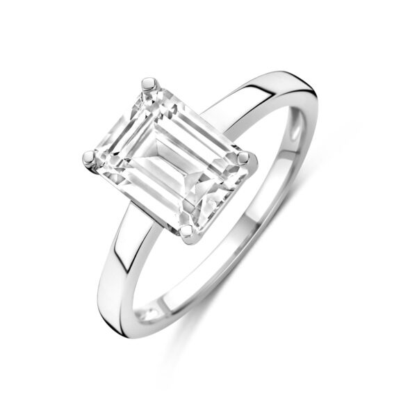 ring zirkonia zilver gerhodineerd