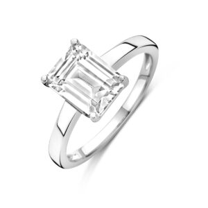 ring zirkonia zilver gerhodineerd