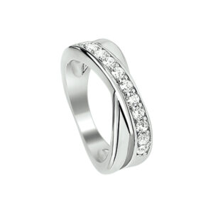 ring zirkonia zilver gerhodineerd