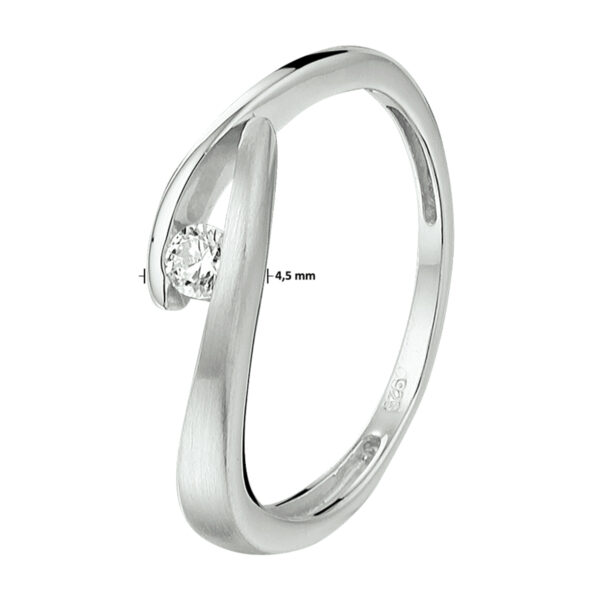ring zirkonia zilver gerhodineerd - Afbeelding 3