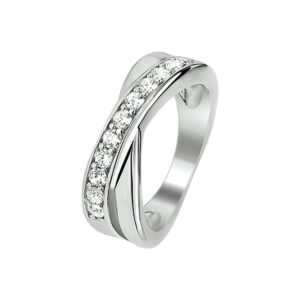 ring zirkonia zilver gerhodineerd