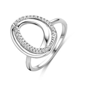 ring zirkonia zilver gerhodineerd