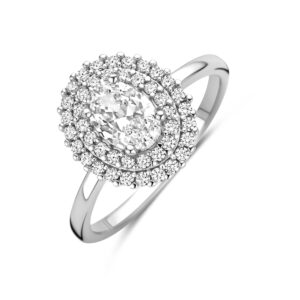 ring zirkonia zilver gerhodineerd