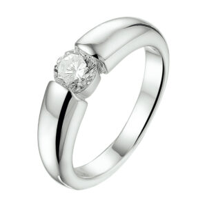 ring zirkonia zilver gerhodineerd