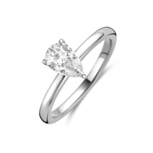 ring zirkonia zilver gerhodineerd
