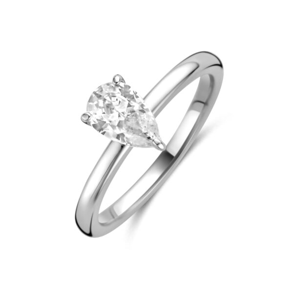 ring zirkonia zilver gerhodineerd