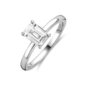 ring zirkonia zilver gerhodineerd